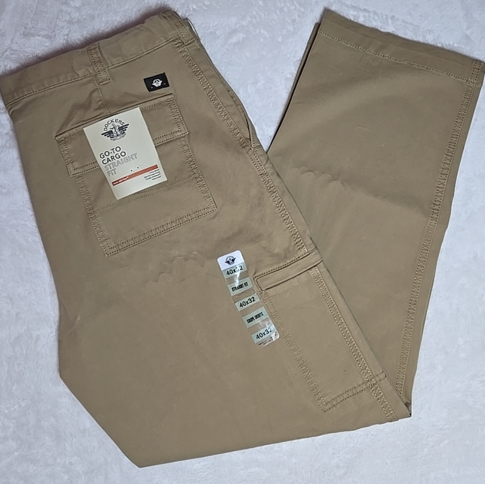 Dockers Mens Straight Fit Smart 360 Flex Go To Cargo Pants Khaki 40Wx32L - Picture 14 of 16